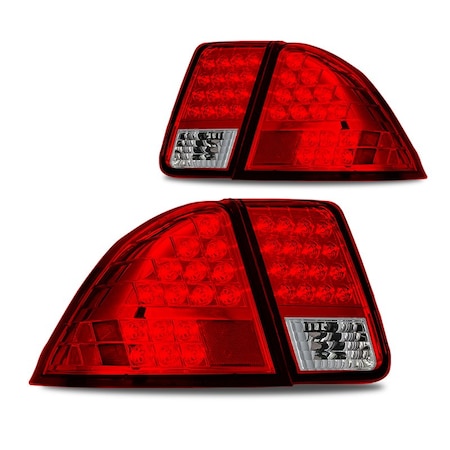 Winjet Led Tail Light-Chrome/Red+Clear CTWJ-0111-CR